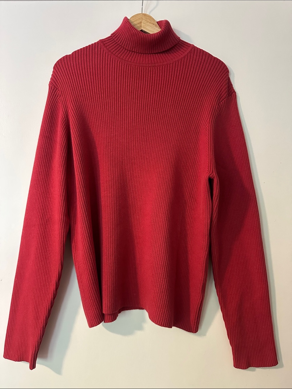 Lucy and Yan Pink Ribbed Turtleneck Sweater